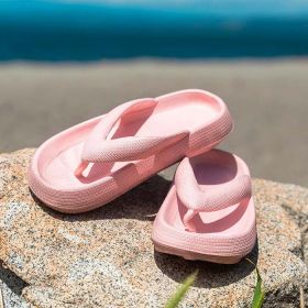 Outdoor Seaside Beach Thick Bottom Flip Flops (Option: Pink-46to47)