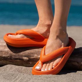Outdoor Seaside Beach Thick Bottom Flip Flops (Option: Orange-46to47)