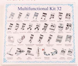 Multifunctional Sewing Accessories Hardcover Presser Foot Set Household Sewing Machine Presser Foot (Option: 32-Simple packaging)